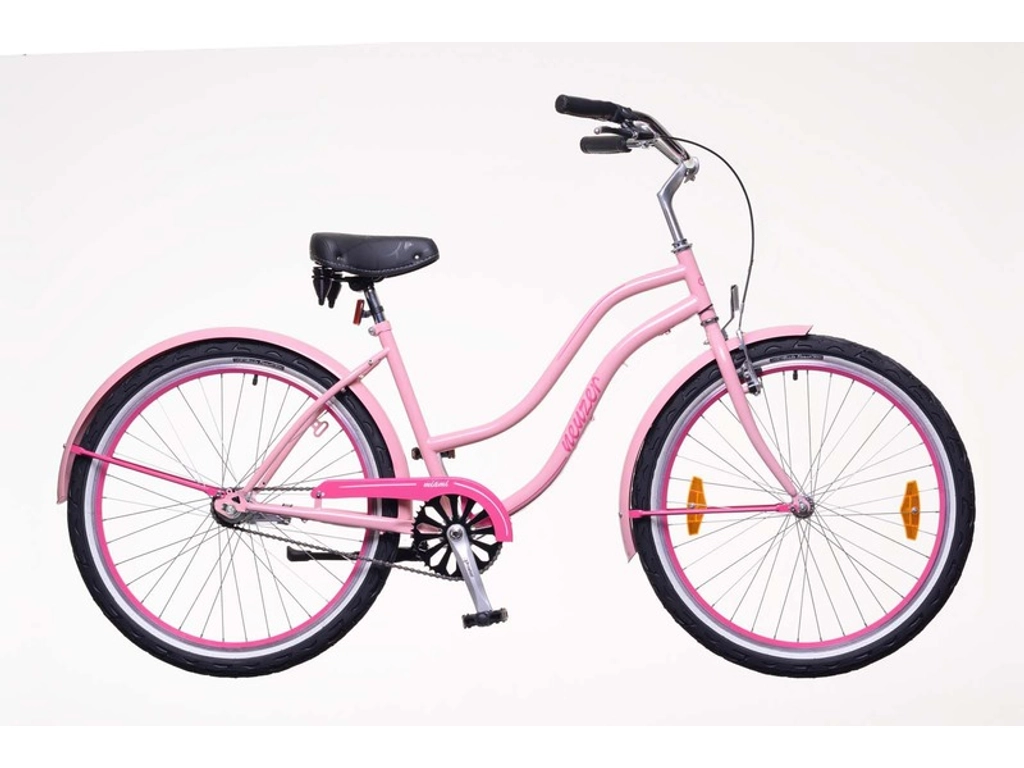 NEUZER Sunset 26col 1-sebessséges - kontrás női városi / cruiser kerékpár - rózsaszín / magenta