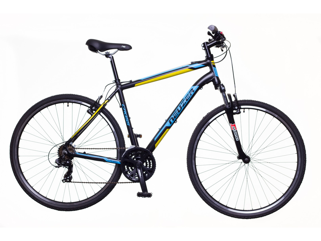 NEUZER X100 férfi cross kerékpár, fekete / kék-sárga