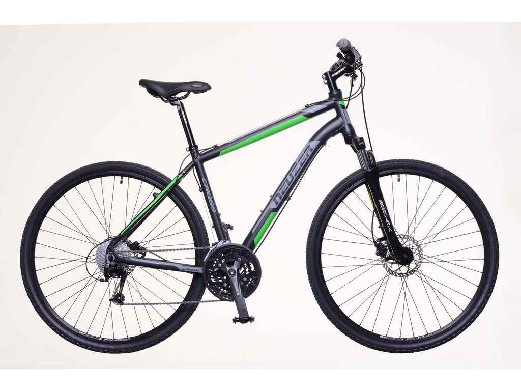 NEUZER X400 férfi cross kerékpár, fekete / zöld-szürke