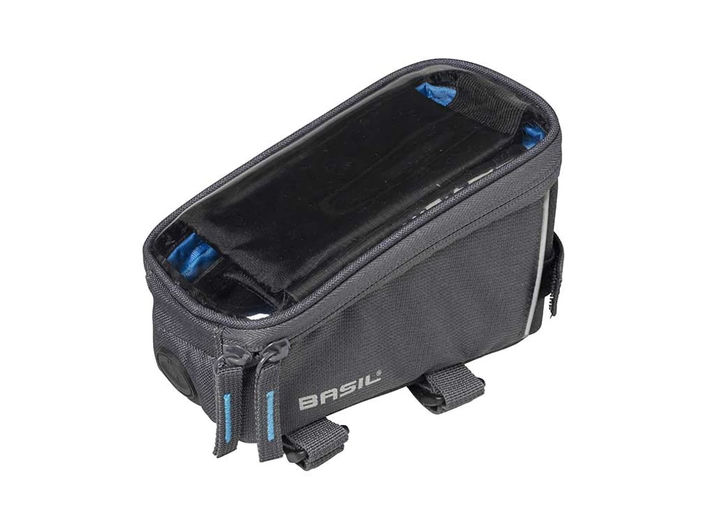 BASIL Sport Design Frame Bag váztáska okostelefon tartóval - vízálló - 1 liter - szürke