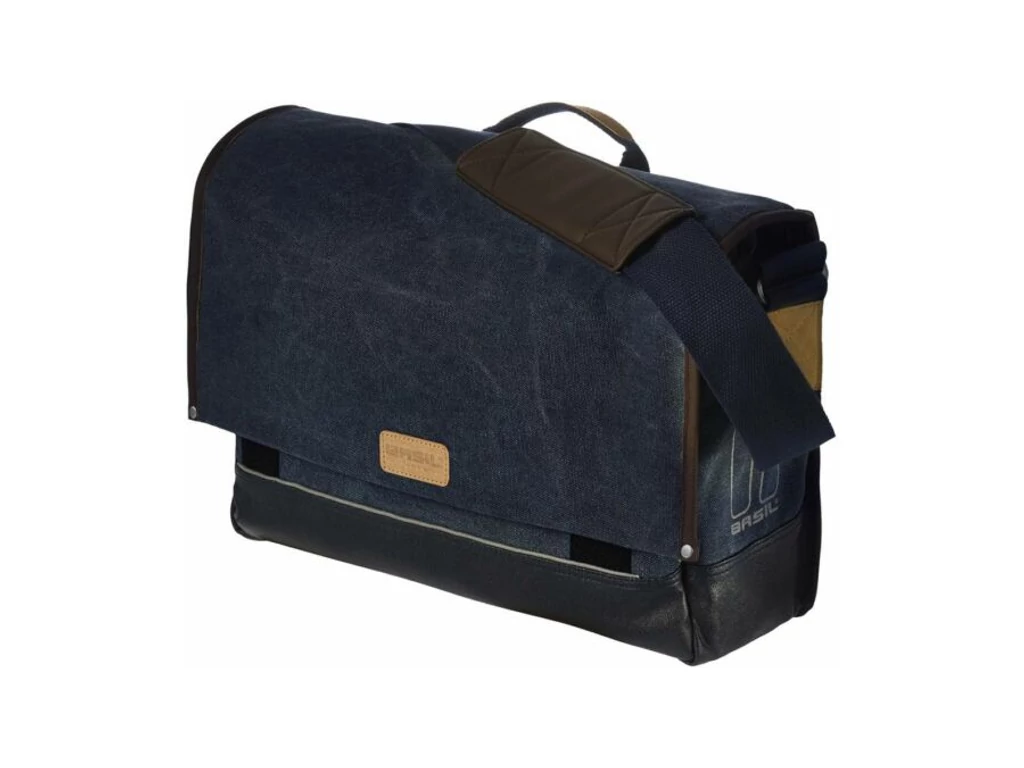 BASIL Urban Fold Messenger egyoldalas táska csomagtartóra - Hook ON - vízlepergető - 20 liter - farmer kék