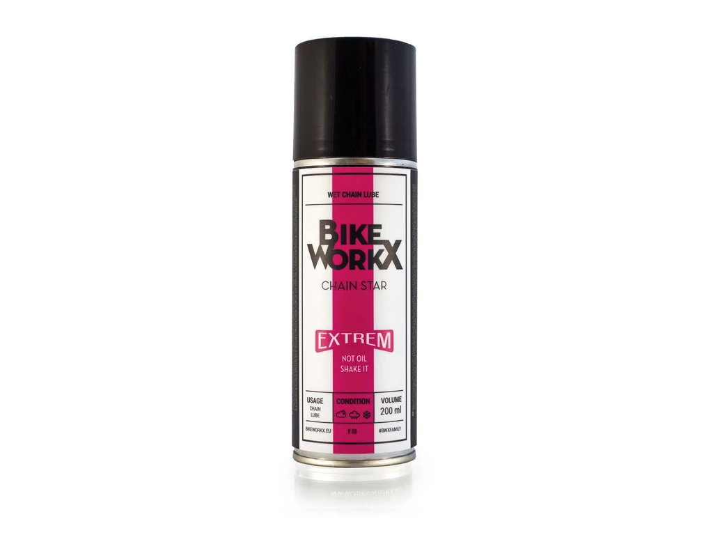 Bikeworkx Chain Star Extrem nedves lánckenő spray kerékpárhoz, 200 ml