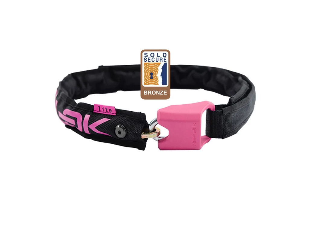 HIPLOK Lite derékra csatolható kerékpárzár - Black/Pink