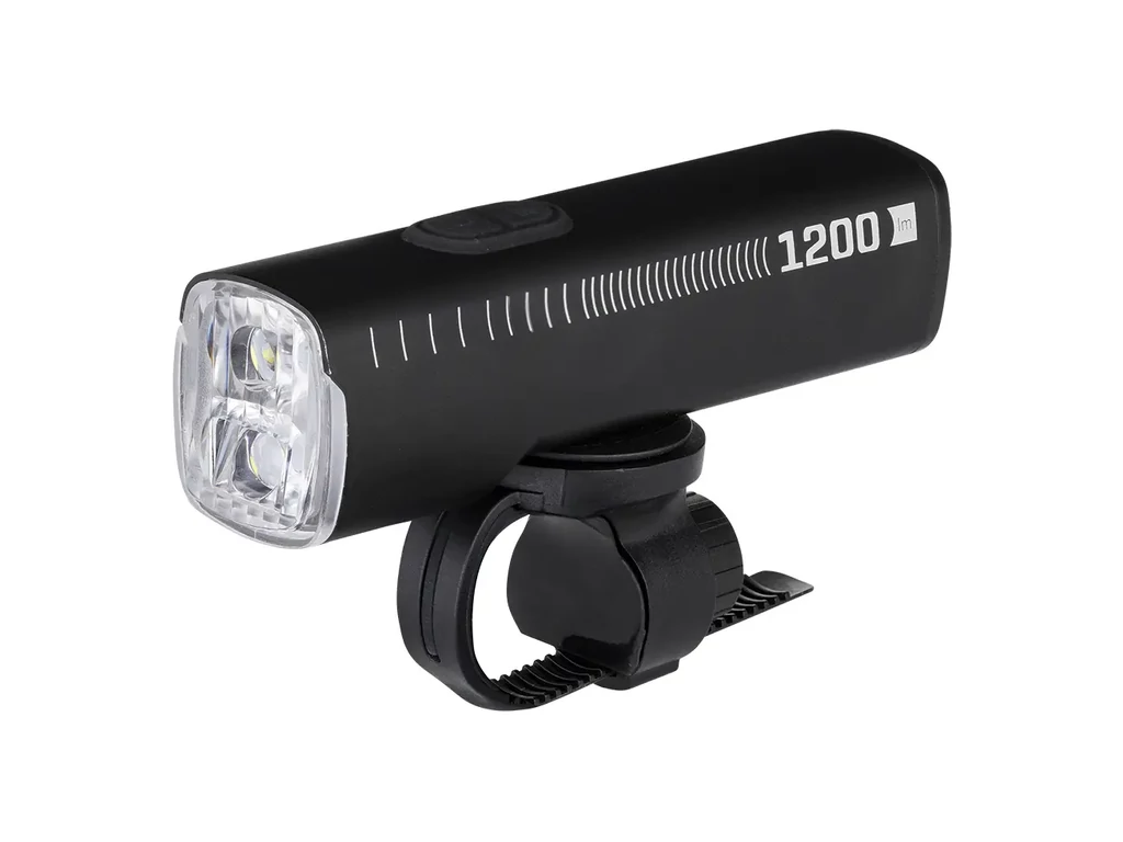 KLS Luna 1200 USB első lámpa - dupla LED - 1200 lumen - alu - tölthető