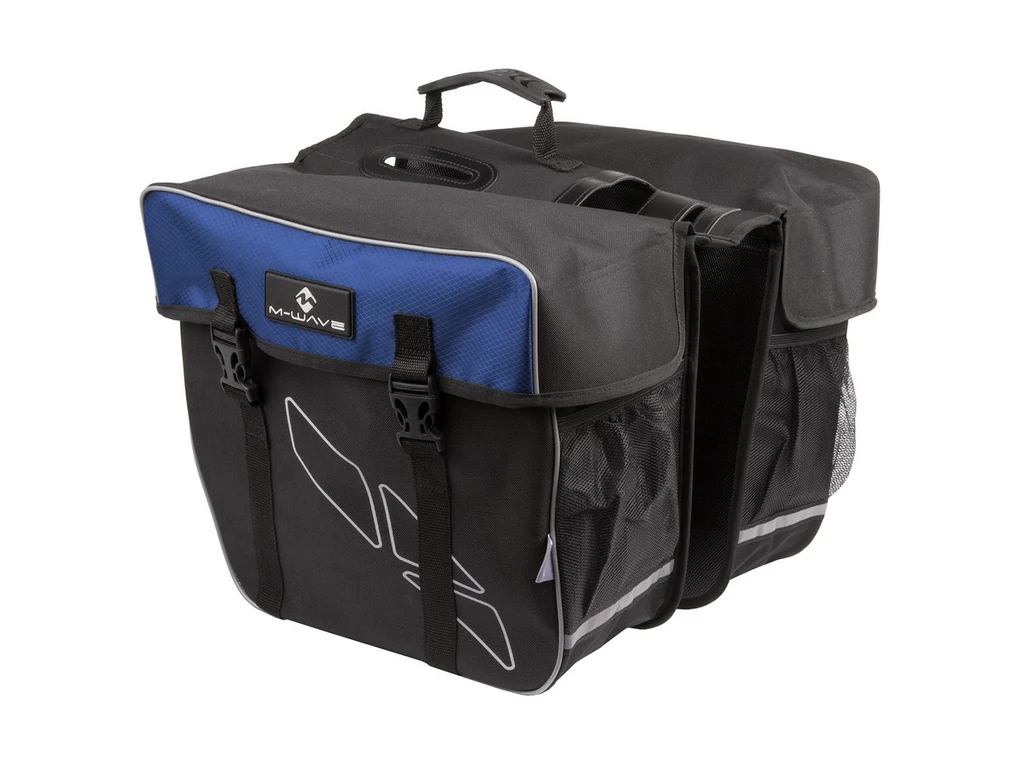 M-WAVE Amsterdam Double kétrészes túratáska csomagtartóra - 30 liter - fekete-kék