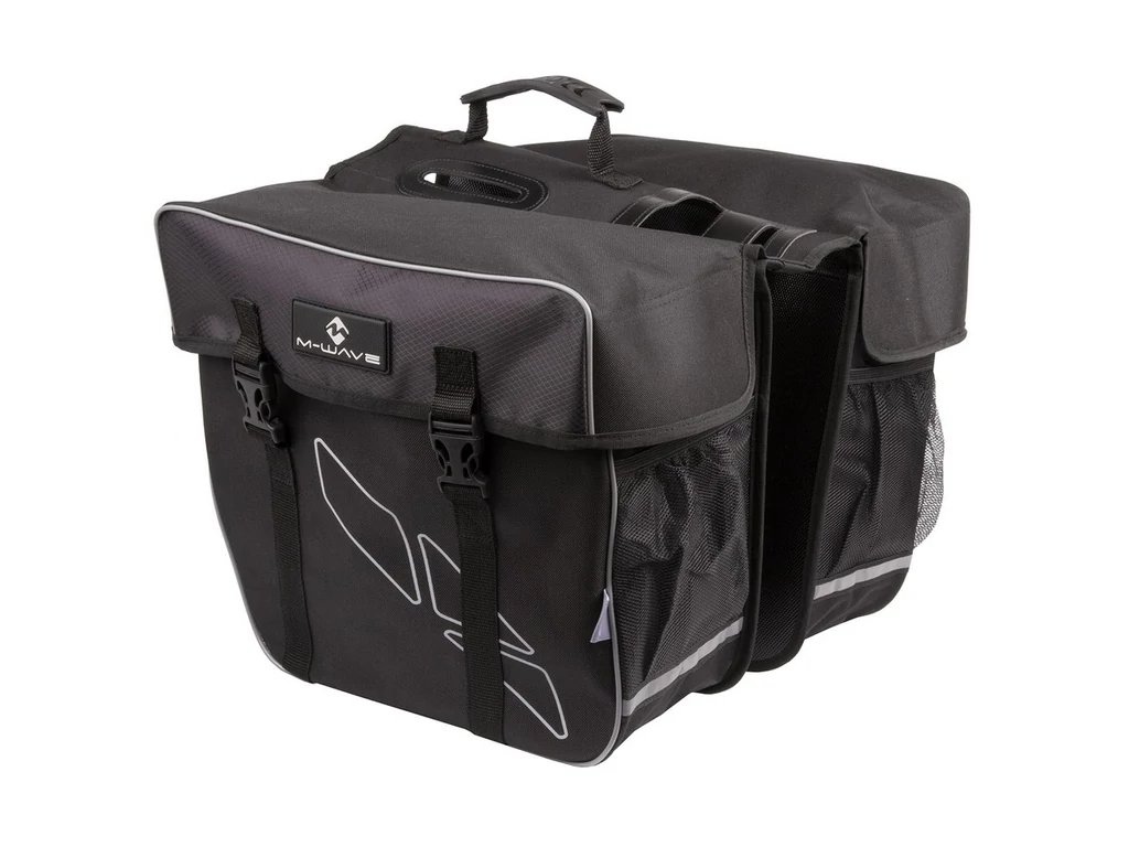 M-WAVE Amsterdam Double kétrészes túratáska csomagtartóra - 30 liter - fekete-szürke