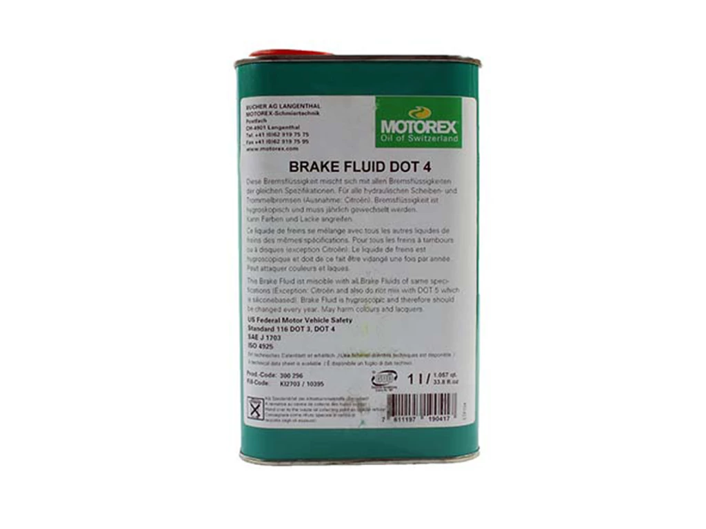 MOTOREX BRAKE FLUID DOT 4 fékfolyadék (165 celsius forráspont) 1 L