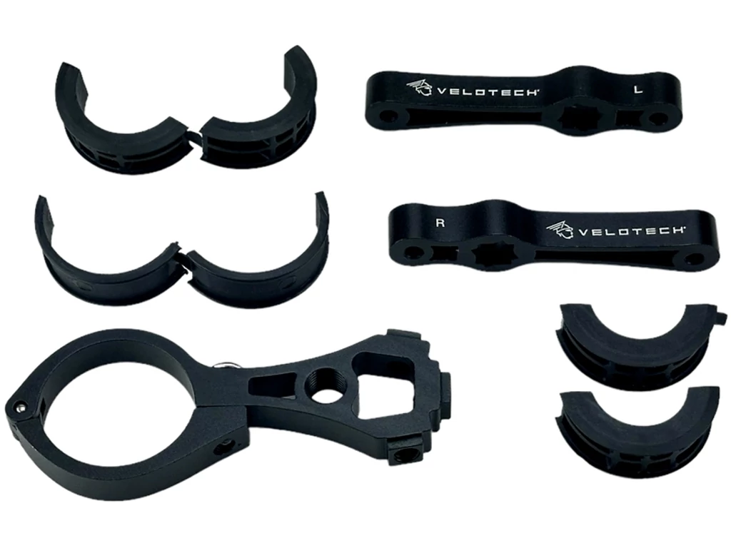 VELOTECH dupla kulacstartó adapter kormányra/nyeregcsőre - alu - fekete