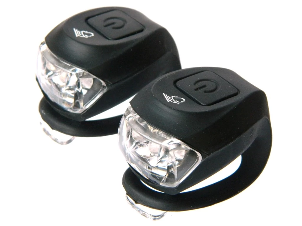VELOTECH 2LED első és hátsó lámpa szett - elemes - fekete