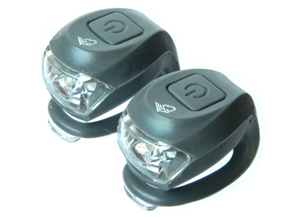 VELOTECH 2LED első és hátsó lámpa szett - elemes - szürke