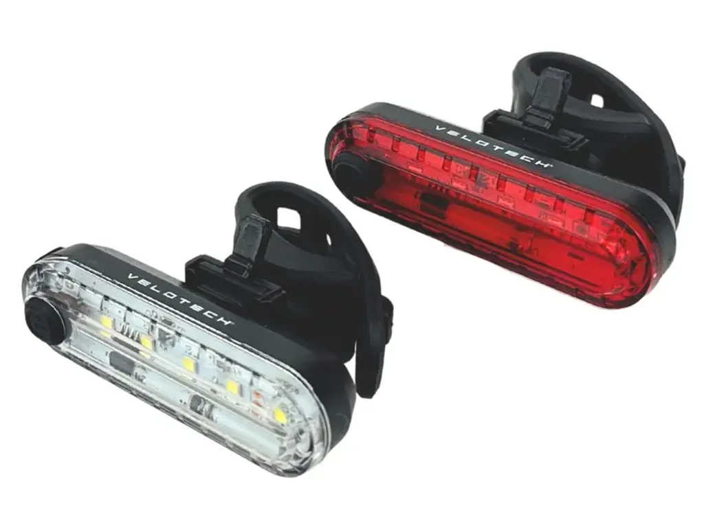 VELOTECH 2x5 LED USB első és hátsó lámpa / villogó szett