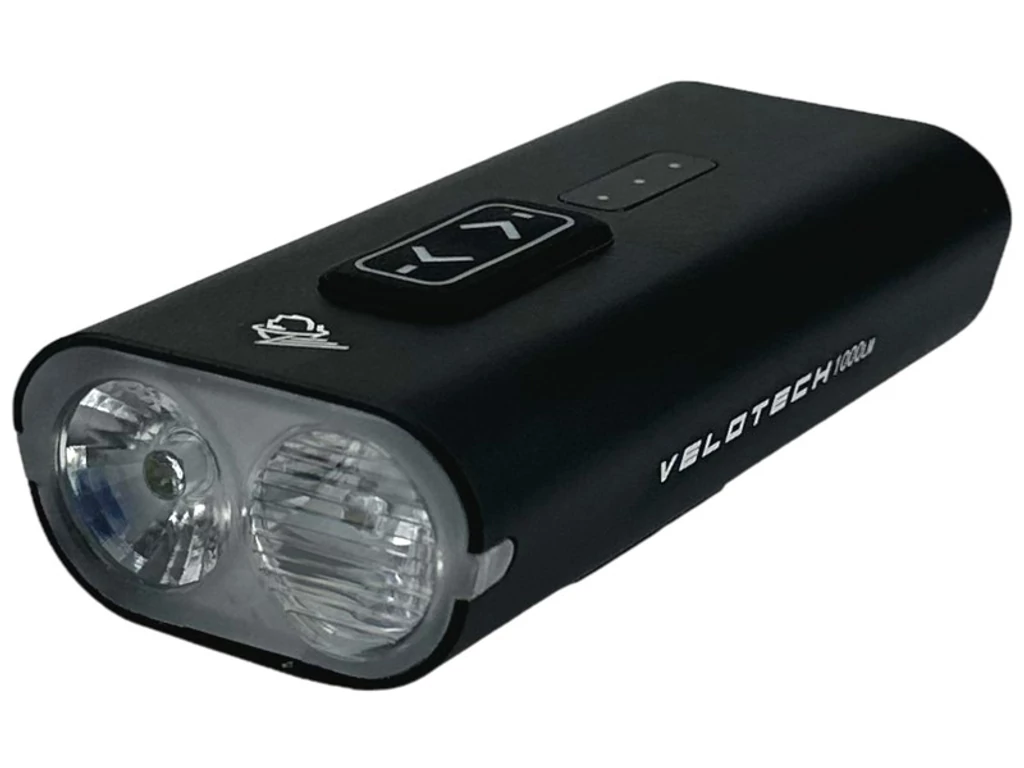 VELOTECH Pro 1000L 2LED USB első lámpa - 1000 lumen - alu