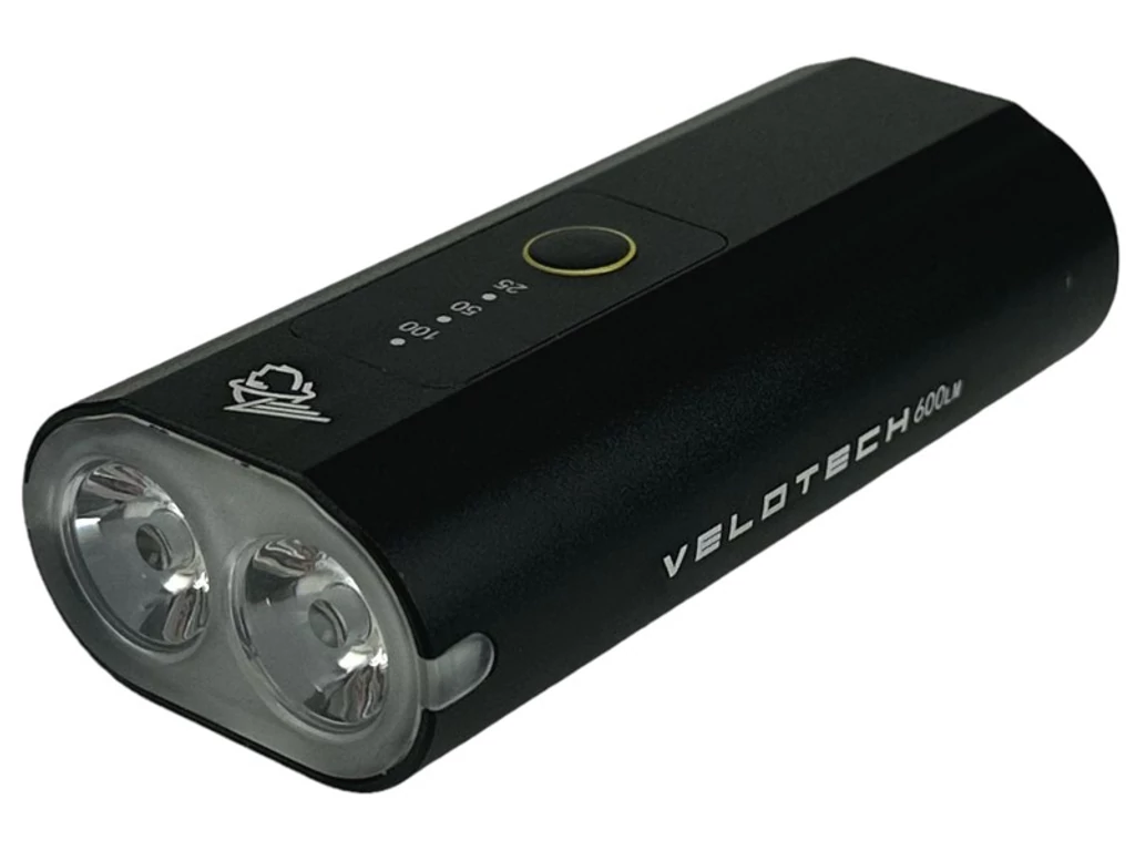 VELOTECH Pro 600L 2LED USB első lámpa - 600 lumen