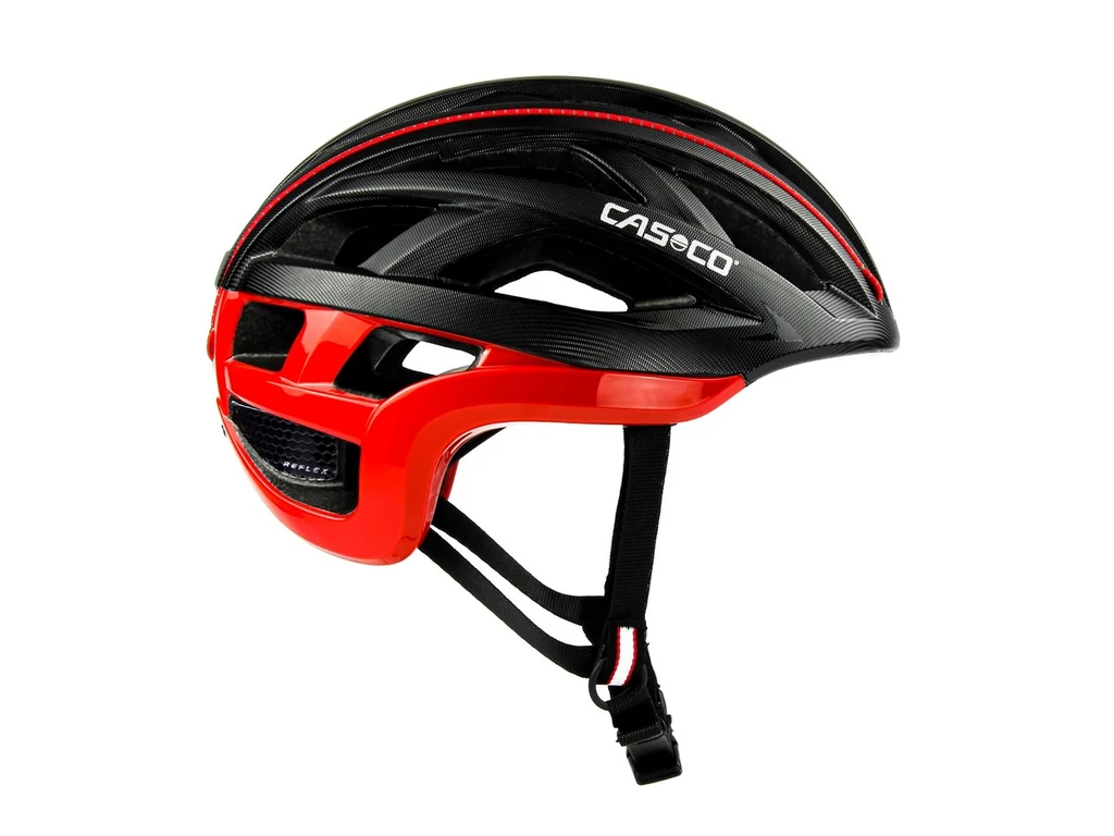 CASCO Cuda 2 Strada kerékpáros sisak, black-red Structure