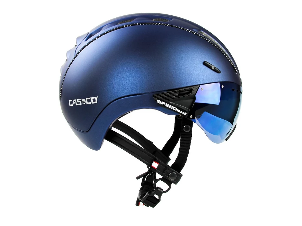 CASCO Roadster Plus városi kerékpáros sisak lencsével, navy metallic