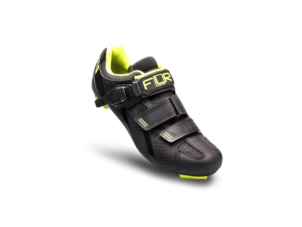 FLR F-15 III országúti kerékpáros cipő - SPD-SL/LOOK kompatibilis - fekete-neon sárga