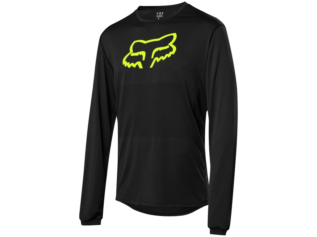 FOX Ranger Long Sleeve Foxhead Jersey hosszú ujjú kerékpáros mez - Black