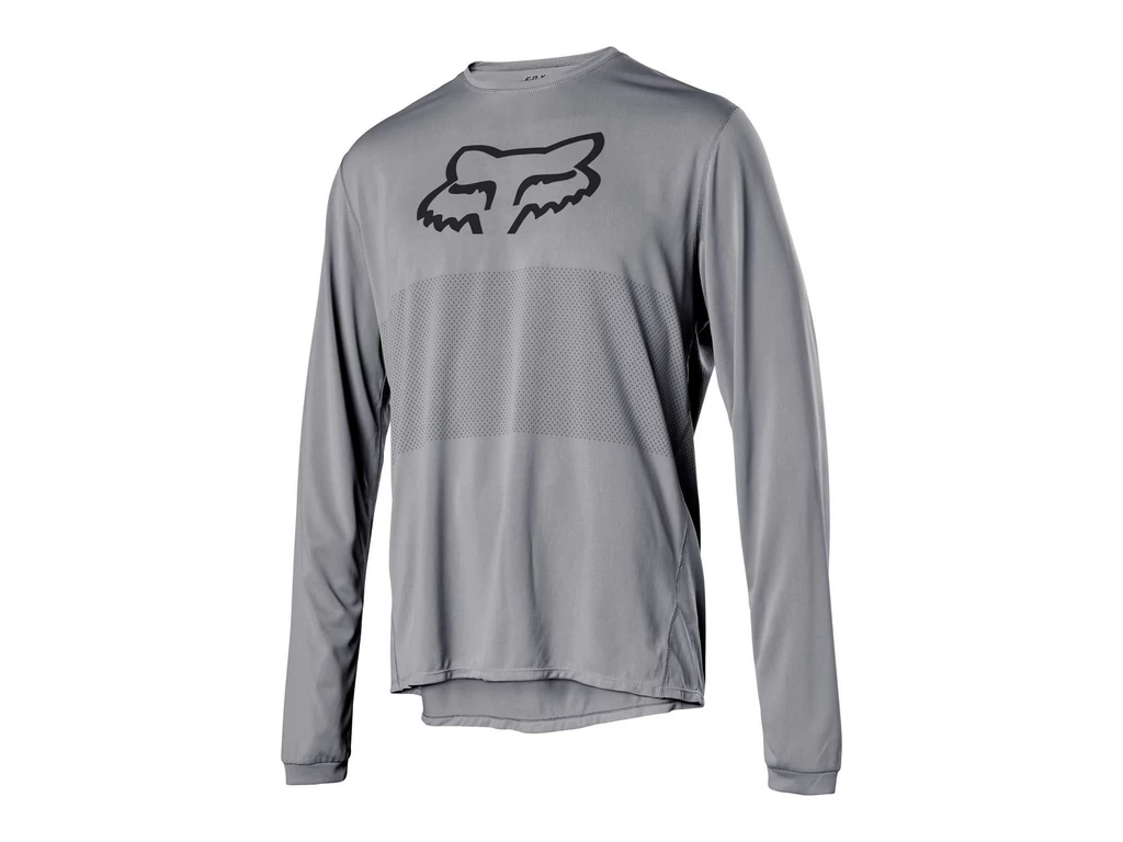 FOX Ranger Long Sleeve Foxhead Jersey hosszú ujjú kerékpáros mez, Steel Grey, XL