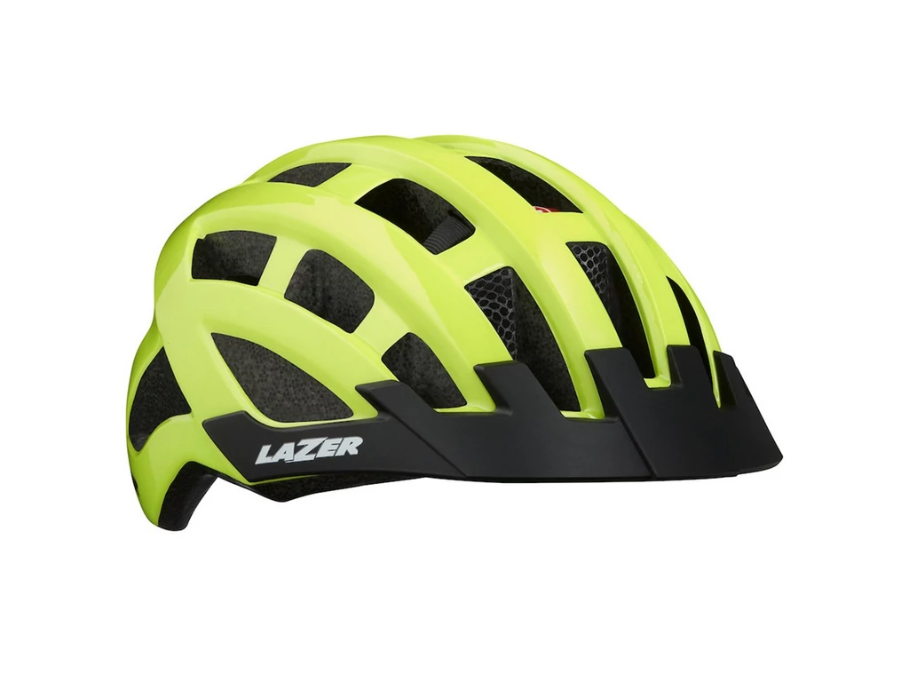 LAZER Compact DLX bukósisak (+NET/LED) - flash sárga - unisize