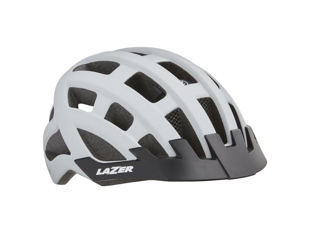 LAZER Compact DLX bukósisak (+NET/LED) - matt fehér - unisize