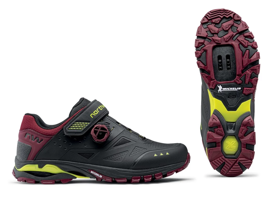 NORTHWAVE All Terrain Spider Plus 3 kerékpáros cipő - fekete/bordó