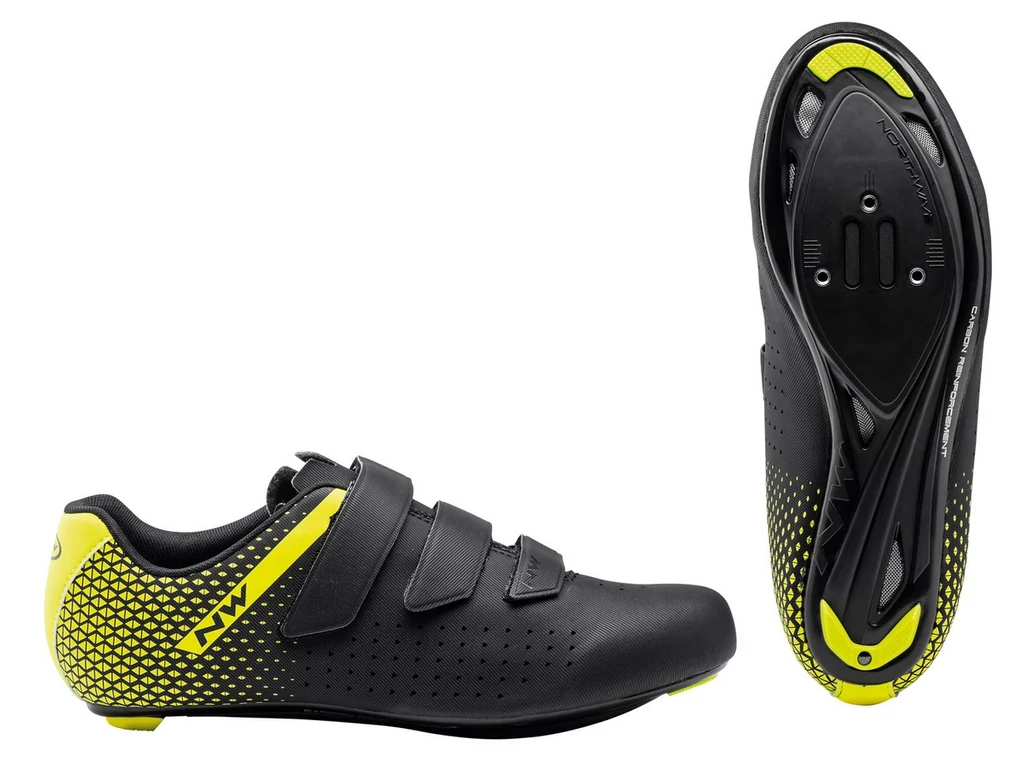 NORTHWAVE Road Core 2 országúti kerékpáros cipő - fekete/fluo sárga