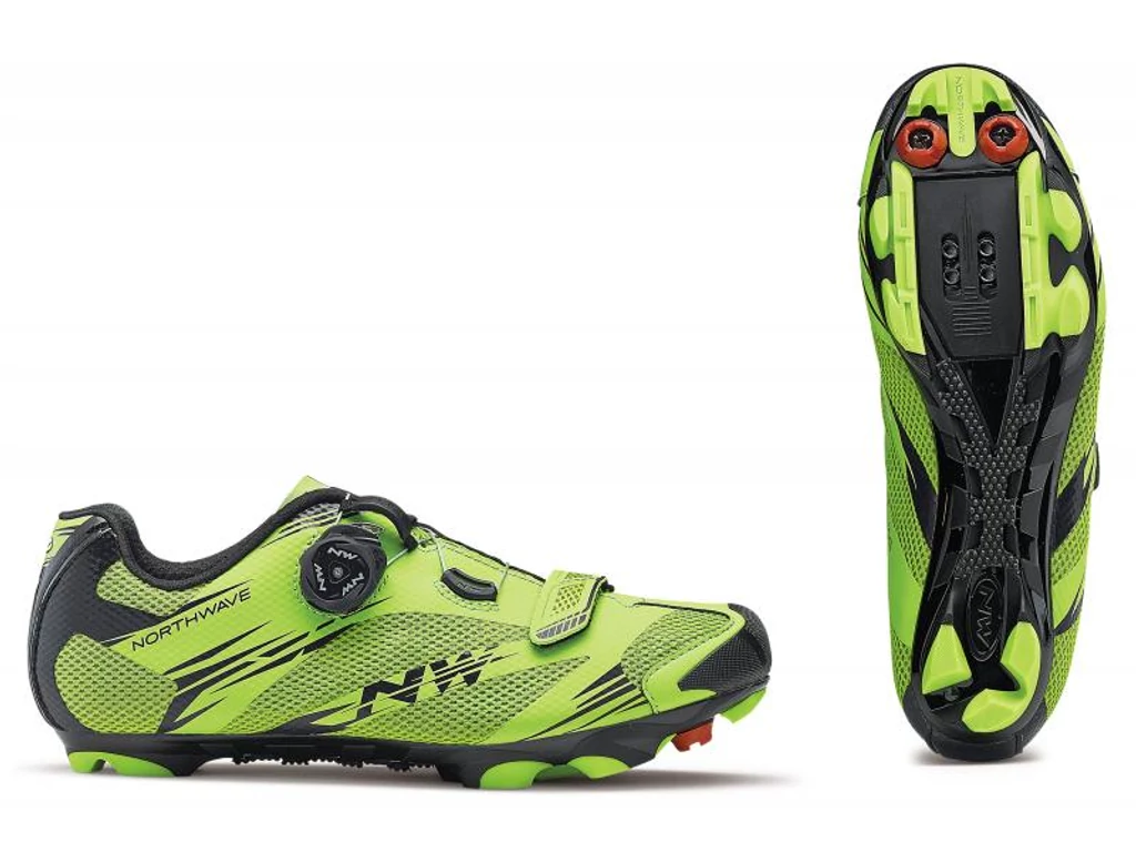 NORTHWAVE Scorpius 2 Plus MTB kerékpáros cipő - acid zöld / fekete