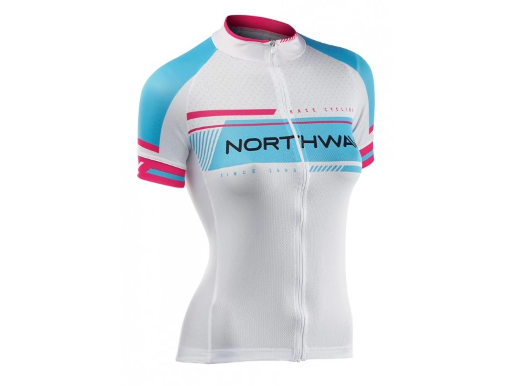 NORTHWAVE Logo2 WMN női rövidujjú mez, fehér/kék