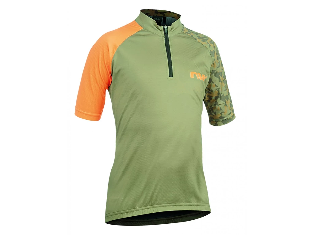 NORTHWAVE Origin Junior rövidujjú mez gyerekeknek - zöld/narancs