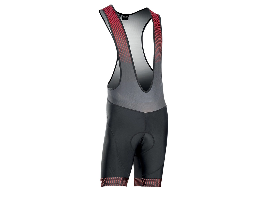 NORTHWAVE Origin kantáros rövid kerékpáros nadrág (2022) - fekete/piros