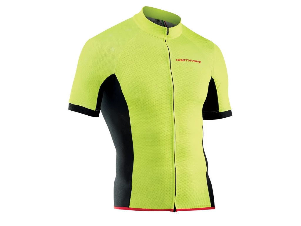 NORTHWAVE Force rövidujjú mez - végig cipzáros - fluo sárga