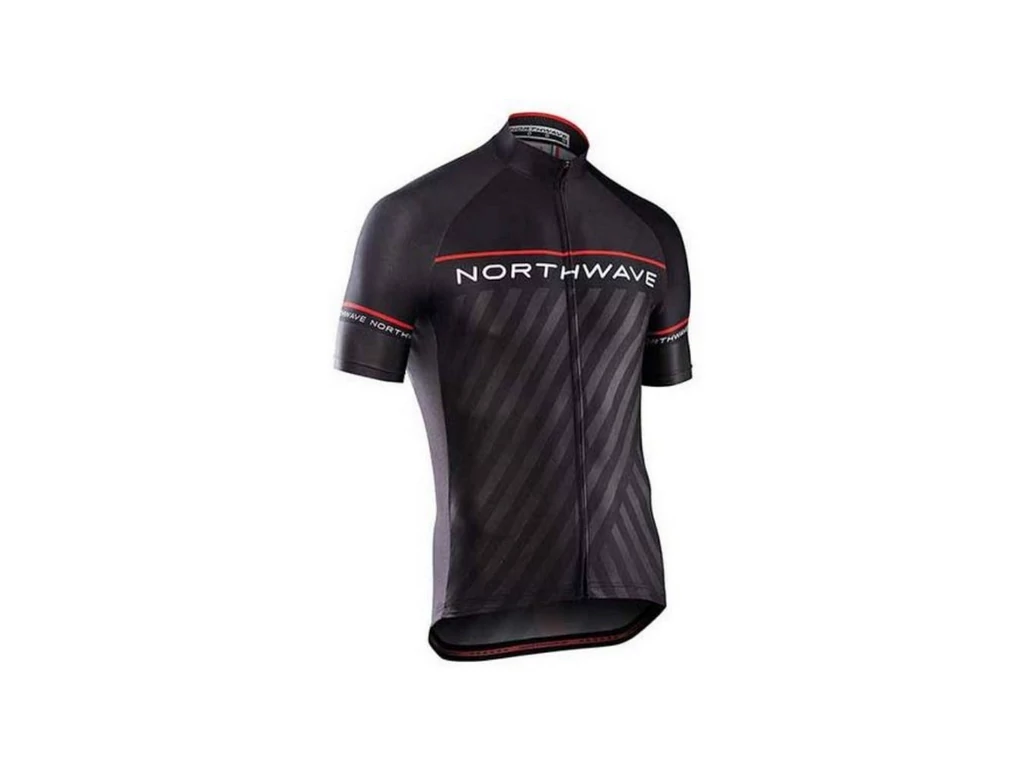 NORTHWAVE Logo3 rövidujjú mez, fekete/piros