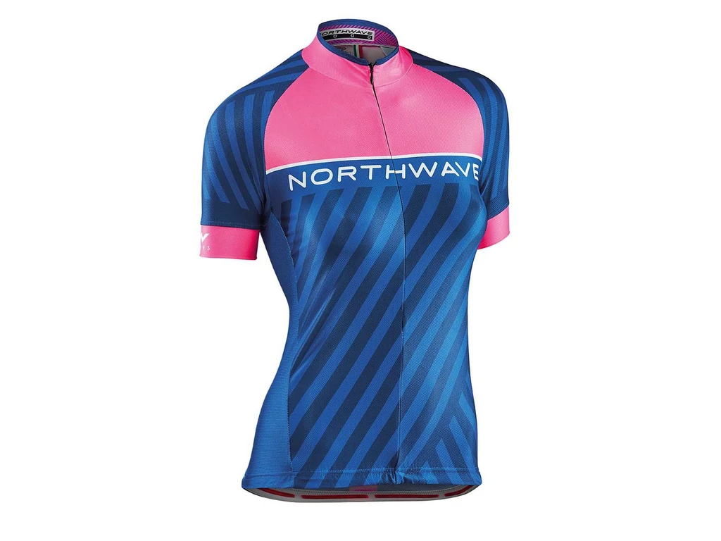 NORTHWAVE Logo3 WMN női rövidujjú mez, pink fluo/kék