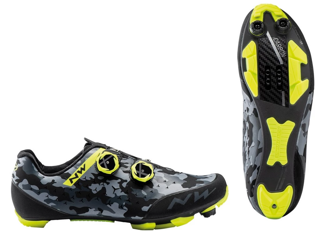 NORTHWAVE MTB Rebel 2 kerékpáros cipő / camo fekete/fluo sárga