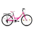 Kép 1/5 - CSEPEL Flora 24col 6SP gyerek kerékpár - neonpink - virágmintás