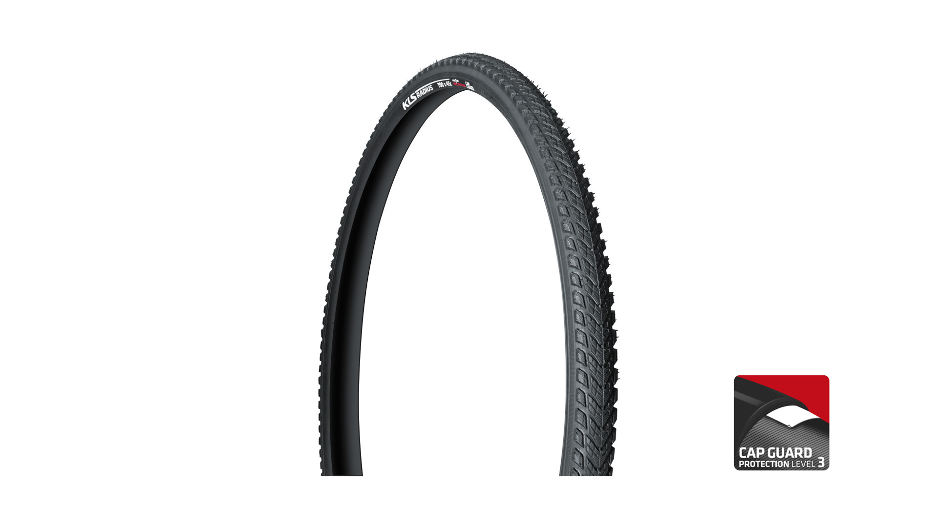 KLS Radius 700x45C / 28'' cross/trekking külső gumi (köpeny) defektvédelemmel, fekete
