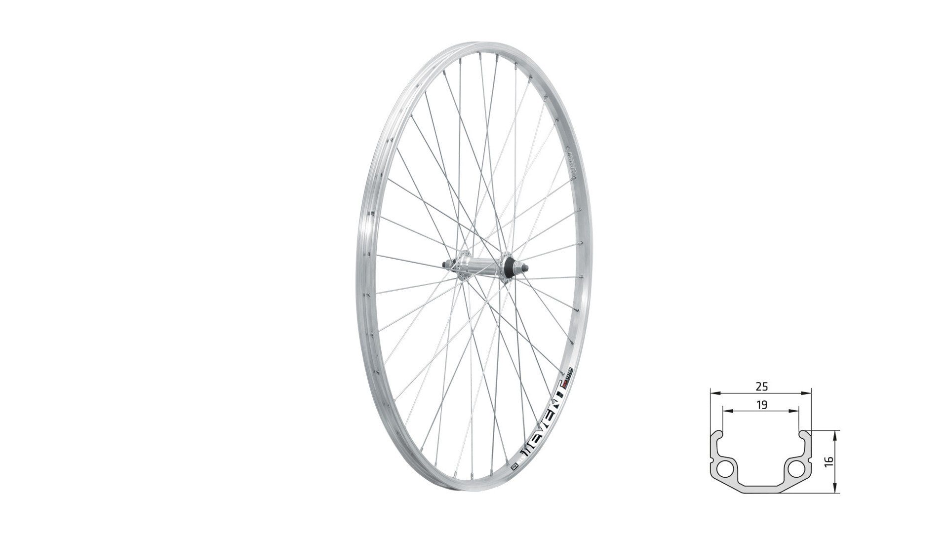 KLS Event V-brake F fűzött első kerék, 26", V-fékes, szimplafalú, ezüst KLS Event V-brake F fűzött első kerék, 26", V-fékes, szimplafalú, ezüst