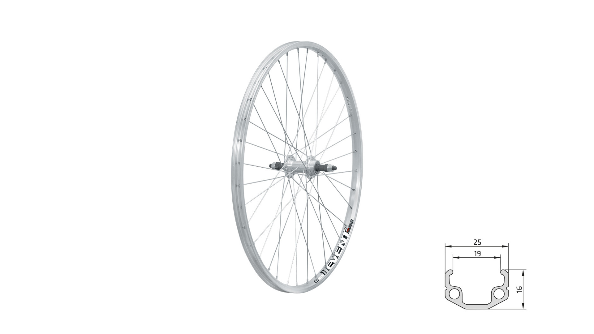 KLS Event V-brake R fűzött hátsó kerék, 26", V-fékes, szimplafalú, ezüst KLS Event V-brake R fűzött hátsó kerék, 26", V-fékes, szimplafalú, ezüst