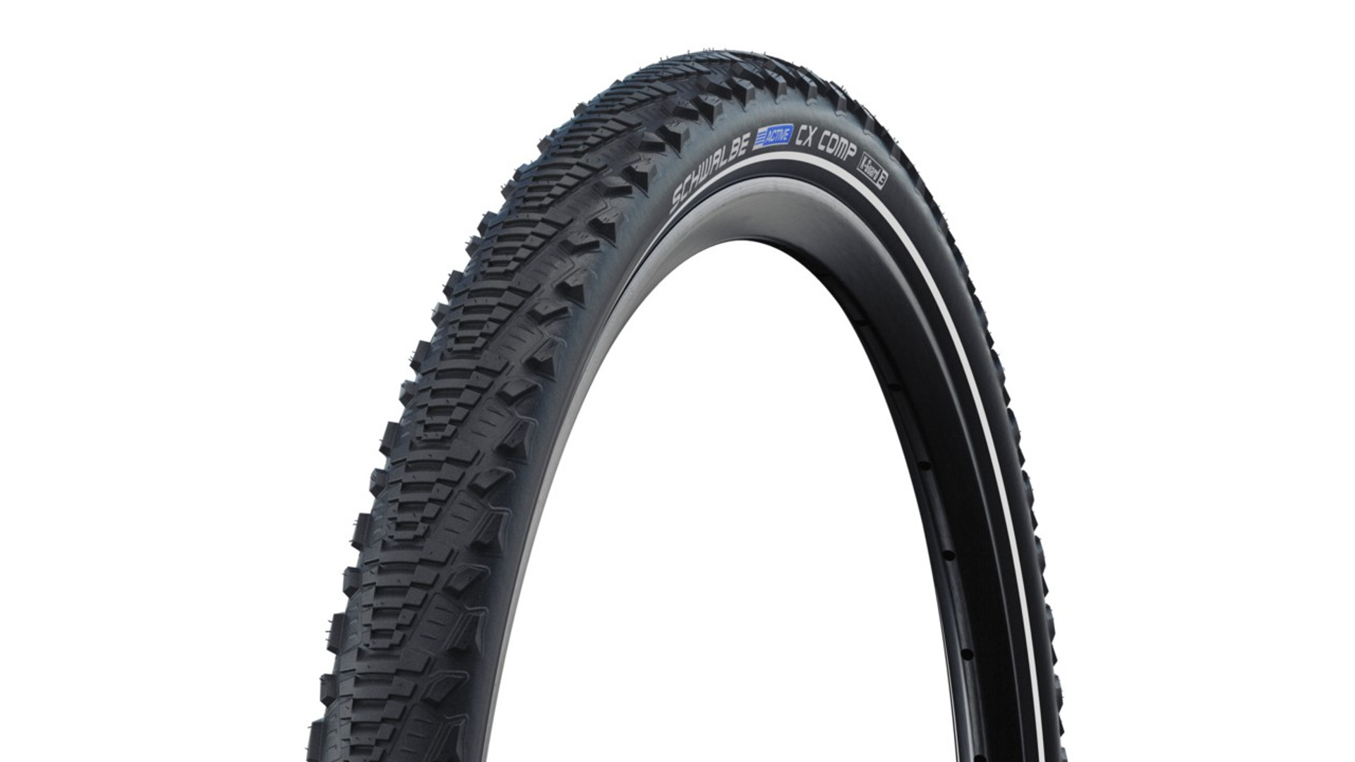 SCHWALBE CX Comp 40-622 (28x1.50, 700x38C) Active Line országúti/gravel külső gumi (köpeny) defektvédelemmel, reflexcsíkos, fekete