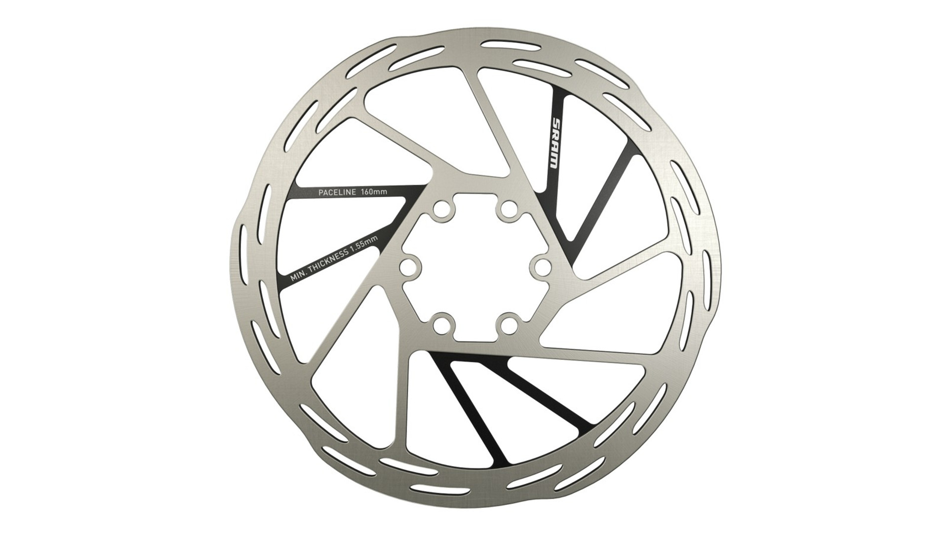 SRAM Paceline Round Edges féktárcsa, 6 csavaros, 160 mm, ezüst SRAM Paceline Round Edges féktárcsa, 6 csavaros, 160 mm, ezüst