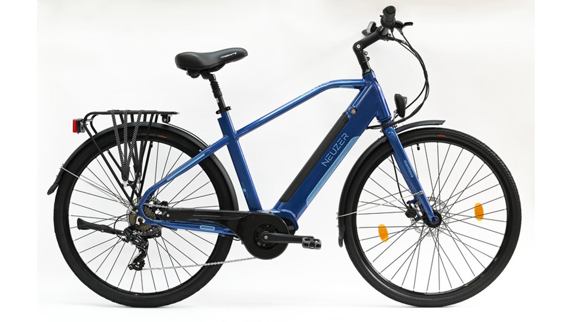 NEUZER Mantova 28" férfi túra/trekking elektromos kerékpár, merevvillás, metálkék, 20"