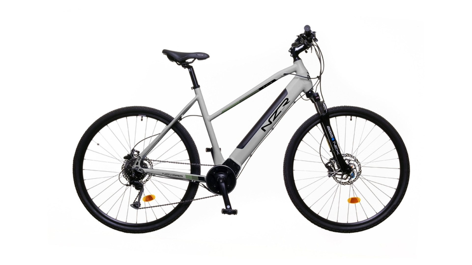 NEUZER Novara 28" cross-trekking elektromos kerékpár, középmotoros, világos szürke/fekete, 21"