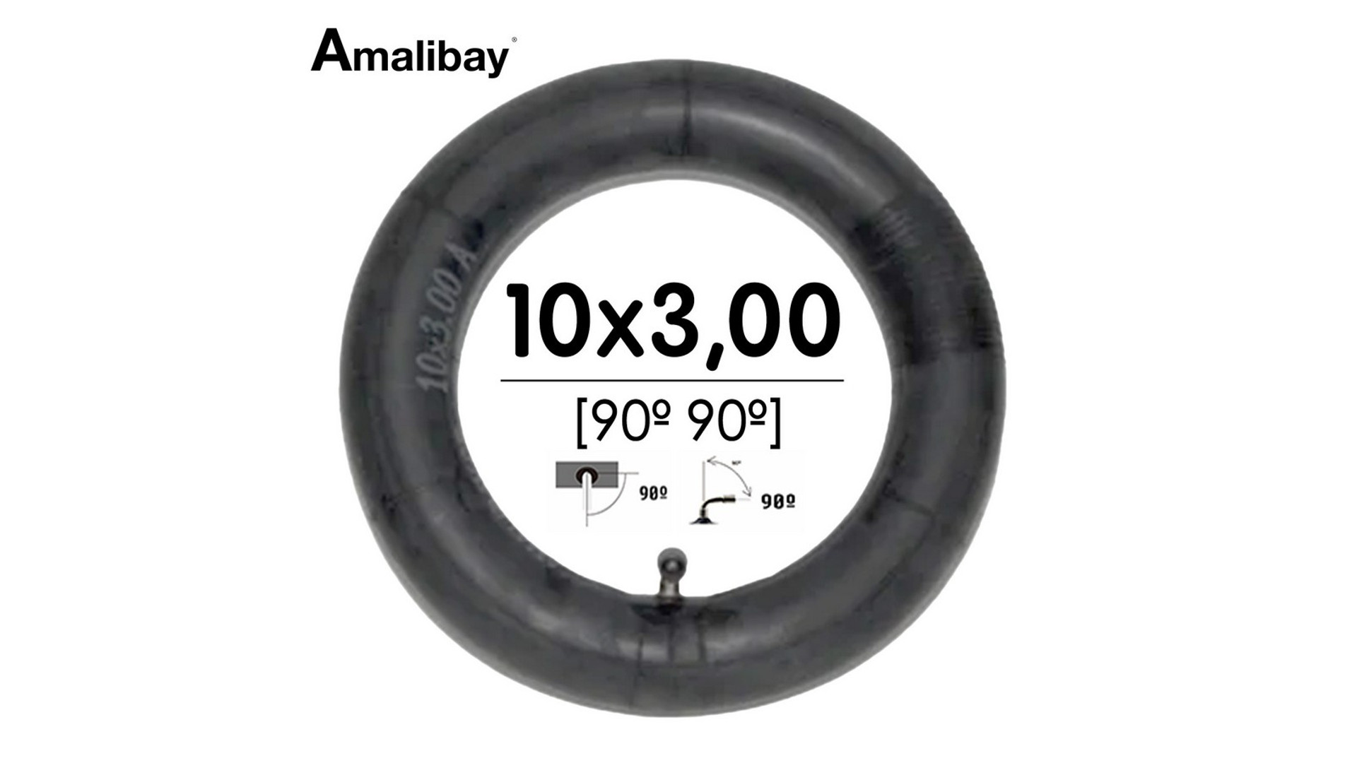 10x3 (288x50) elektromos roller belső, 90 fokos szelep, Amalibay