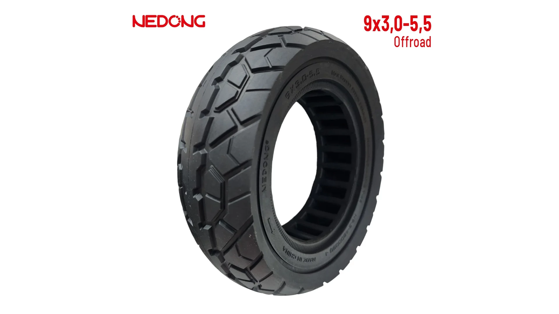 9x3-5.5 elektromos roller külső gumi / tömörgumi, Kukirin G2 Pro, Nedong, fekete