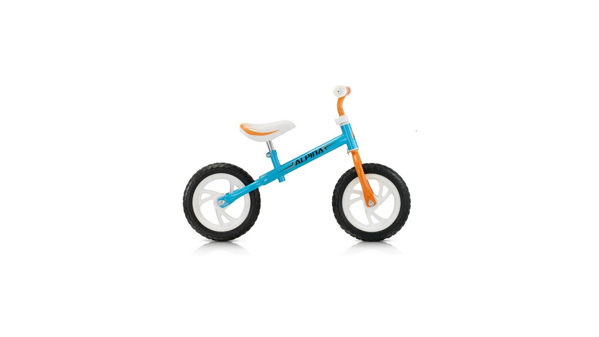 ALPINA Tornado 12" tanulókerékpár / futóbicikli, Blue-Orange ALPINA Tornado 12" tanulókerékpár / futóbicikli, Blue-Orange