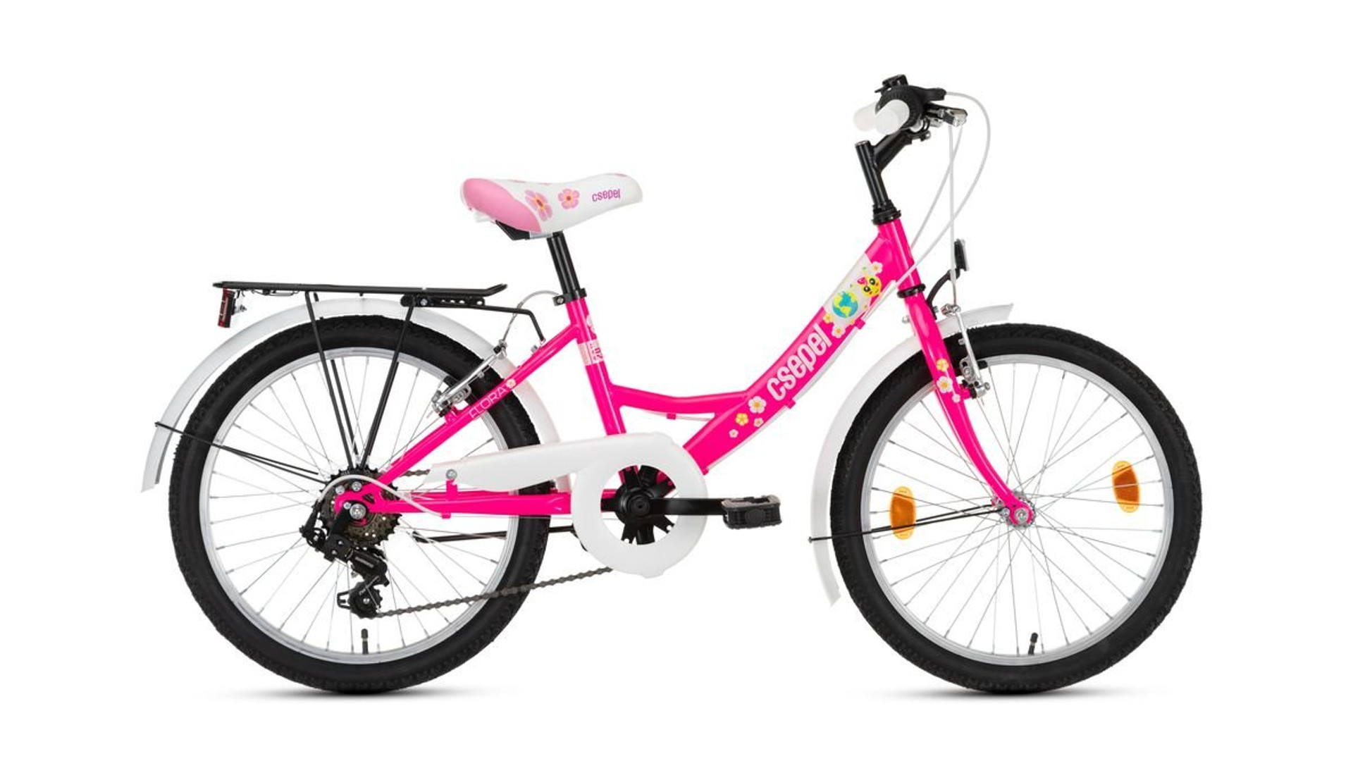 CSEPEL Flora 20" 6SP 2023 gyerek kerékpár, neonpink, virágmintás CSEPEL Flora 20" 6SP 2023 gyerek kerékpár, neonpink, virágmintás