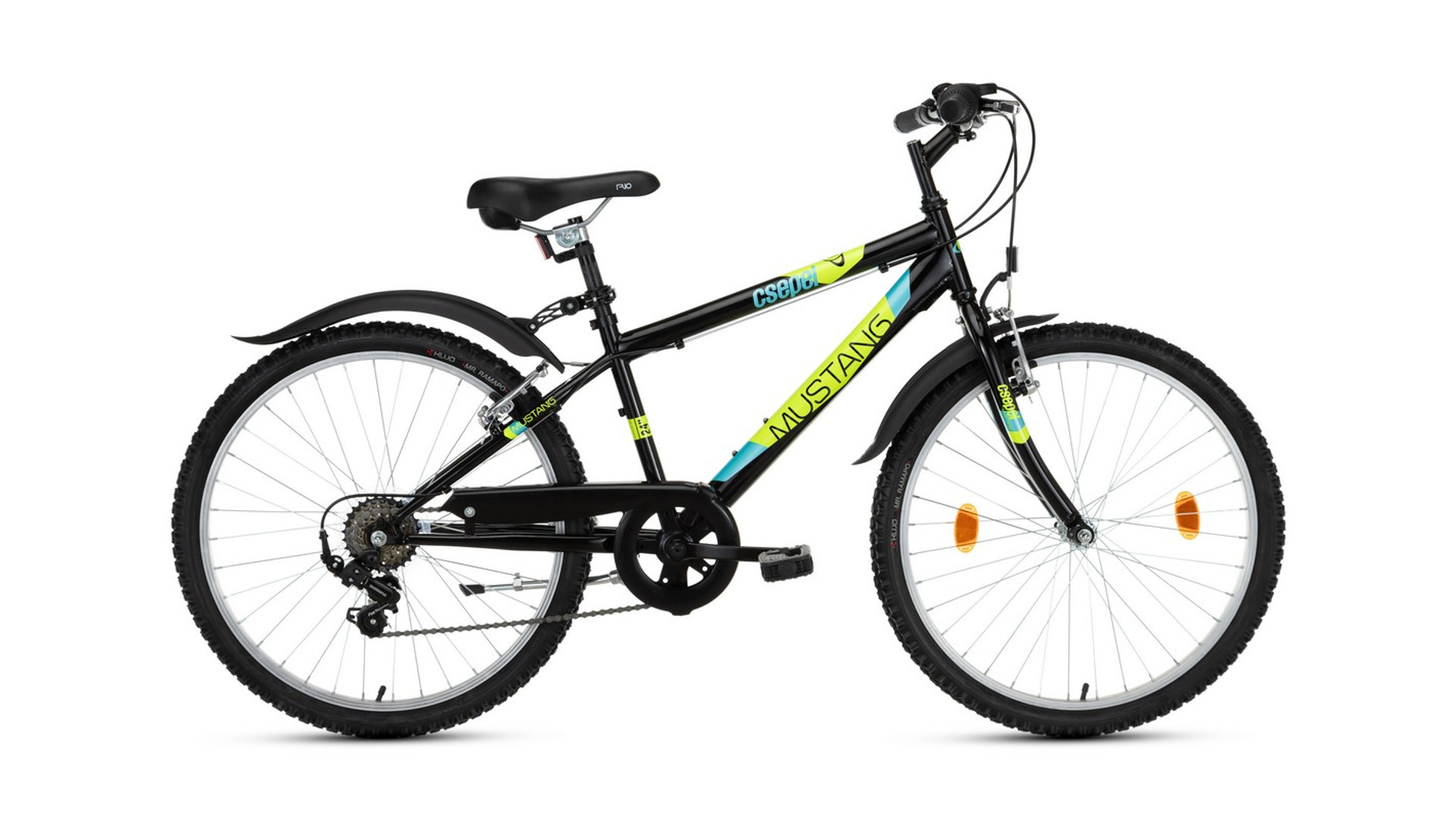 CSEPEL Woodlands Mustang 24" 6SP gyerek MTB kerékpár, 13,5", fekete