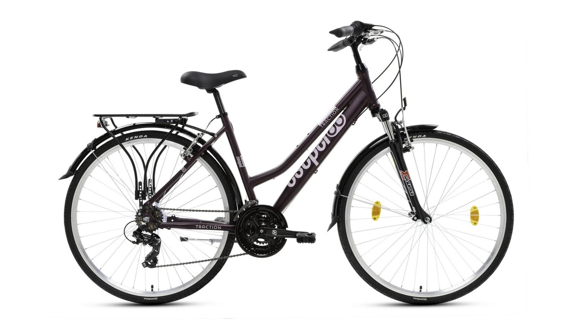 CSEPEL Traction 100 NŐI 28" 21SP női túra/trekking kerékpár, 17", padlizsán
