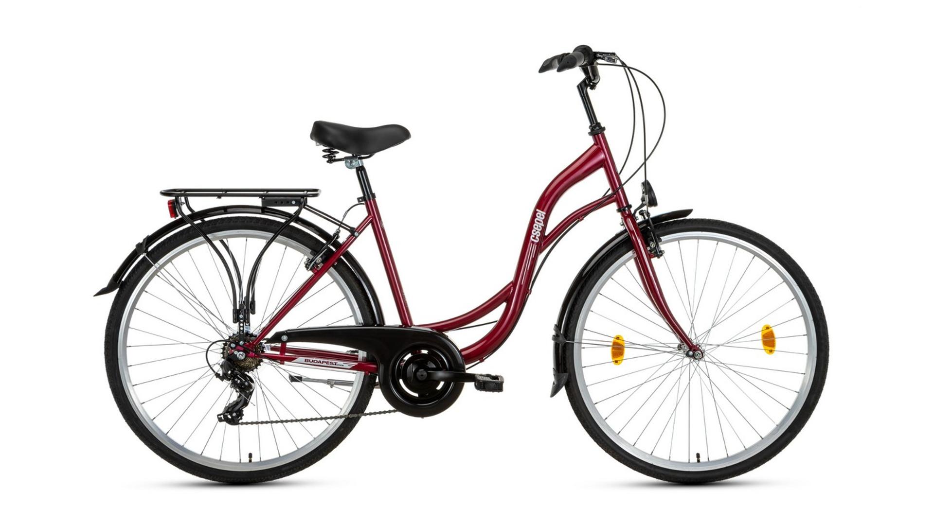 CSEPEL Velence 28" 7SP 2025 női városi kerékpár, 7-sebességes, 19", bordó