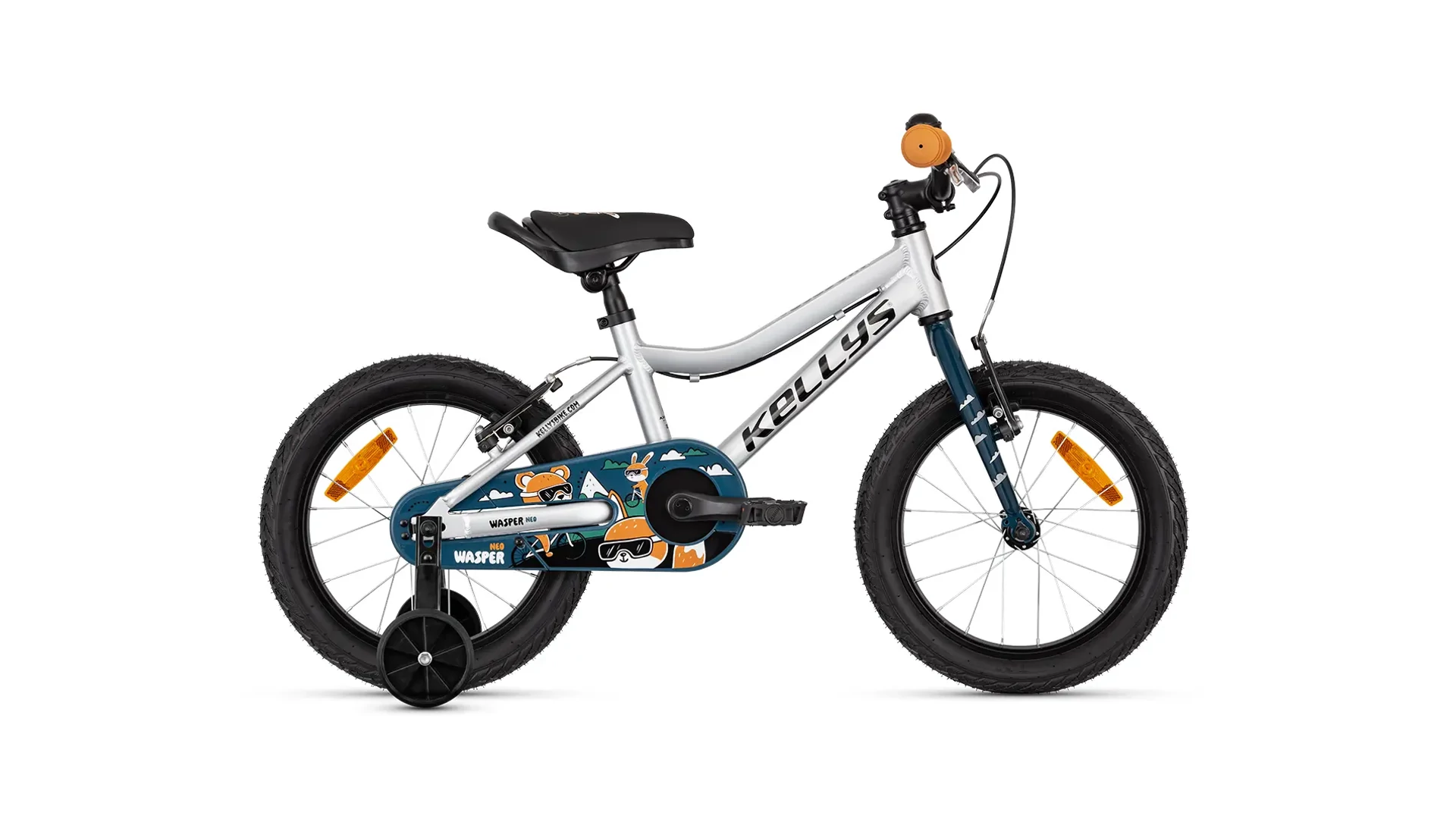 KELLYS Wasper Neo 16" gyermekkerékpár / tanulóbicikli, Silver